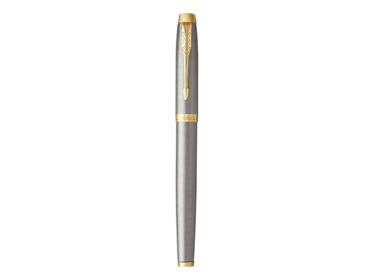 Ручка перьевая Parker IM Metal Brushed Metal GT, серебристый/золотистый